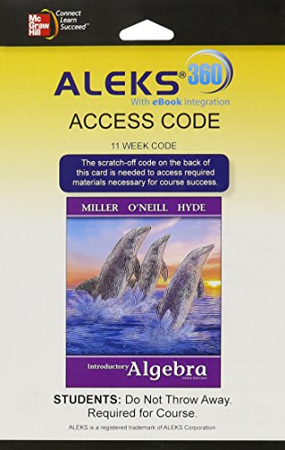 Stock image for Aleks 360 Access Card (11 Weeks) for Introductory Algebra (Online resource) for sale by Grand Eagle Retail