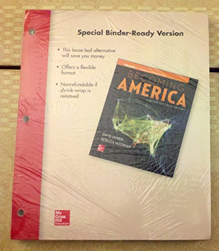 Imagen de archivo de Looseleaf for Becoming America Volume I a la venta por HPB-Red