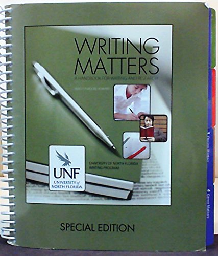 Imagen de archivo de Writing Matters Unf Special Edition with Access Code a la venta por Better World Books