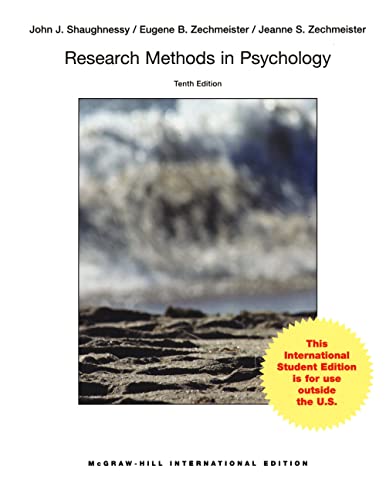 9781259252969: Research Methods Psychology (Int'l Ed)