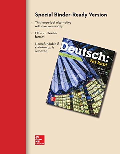 Stock image for LOOSELEAF FOR DEUTSCH: NA KLAR AN INTRODUCTORY GERMAN COURSE (STUDENT EDITION) for sale by HPB-Red