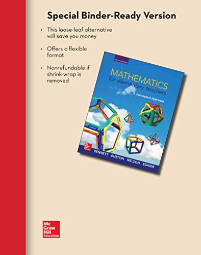 Stock image for Loose Leaf for Mathematics for Elementary Teachers: A Conceptual Approach for sale by HPB-Red