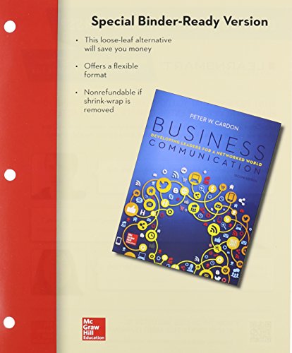 Beispielbild fr Loose Leaf for Business Communication: Developing Leaders for a Networked World zum Verkauf von HPB-Red