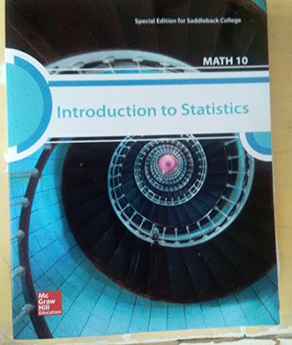 Imagen de archivo de Introduction to Statistics MATH 10 - Special Edition for Saddleback College a la venta por SecondSale