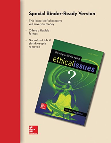 Stock image for Looseleaf for Thinking Critically About Ethical Issues for sale by HPB-Red