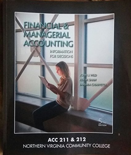 Beispielbild fr Financial & Managerial Accounting: Information for Decisions, 5th edition, ACC 211 & 212, Northern Virginia Community College zum Verkauf von ThriftBooks-Atlanta