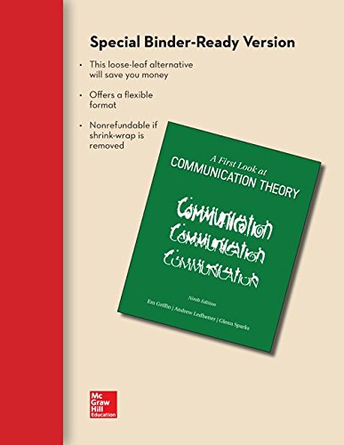 Imagen de archivo de Looseleaf for A First Look at Communication Theory a la venta por Green Street Books