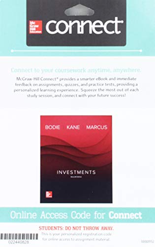 Imagen de archivo de Connect Finance with LearnSmart 1 Semester Access Card for Investments a la venta por BooksRun