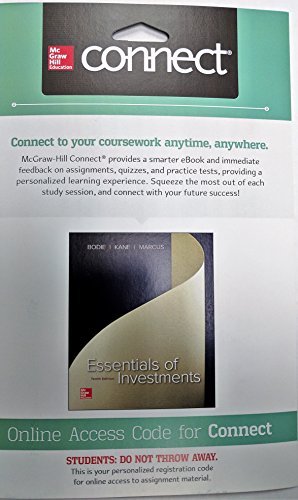 9781259354977: Connect 1-Semester Access Card for Essentials of Investments