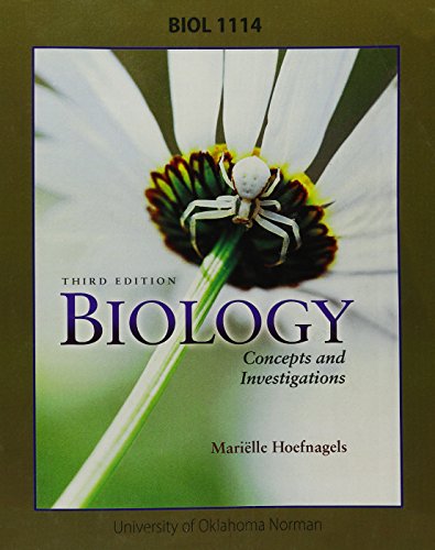 Beispielbild fr Biology 1114 - Biology Concepts and Investigations 3rd Edition zum Verkauf von Hawking Books