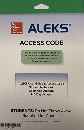 Stock image for LSC (UNIV OF TEXAS AT EL PASO) MATH310/311: ALEKS User Guide & Access Code (bundle version) 20 Weeks for sale by A Team Books