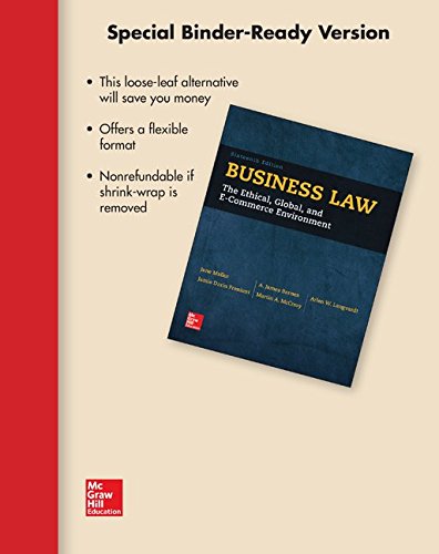 Imagen de archivo de Business Law: The Ethical, Global, and E-commerce Environment a la venta por Revaluation Books