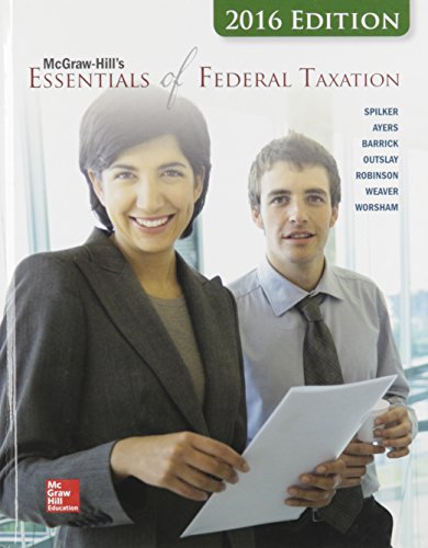 Beispielbild fr McGraw-Hill's Essentials of Federal Taxation, 2016 Edition zum Verkauf von HPB-Red