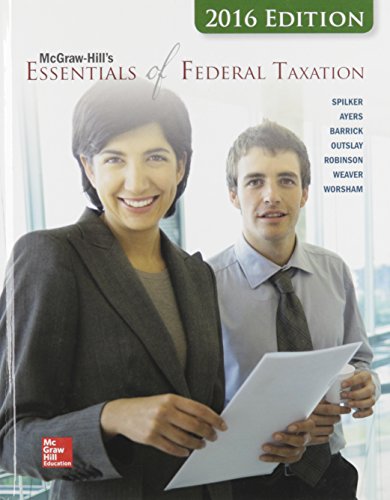 Stock image for McGraw-Hill's Essentials of Federal Taxation, 2016 Edition for sale by ThriftBooks-Atlanta