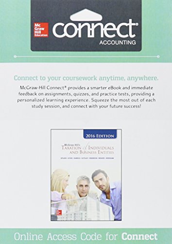 Stock image for Connect 2 Semester Access Card for McGraw-Hill's Taxation of Individuals and Business Entities, 2016 Edition for sale by A Team Books