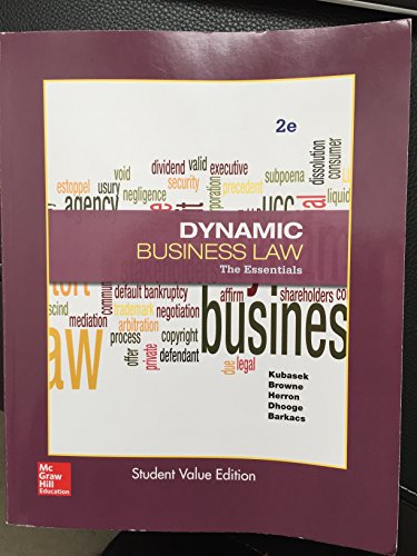 Stock image for Dynamic Business Law The Essentials for sale by ThriftBooks-Dallas