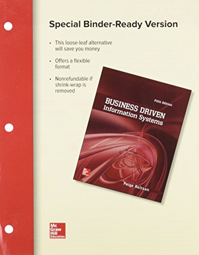 Imagen de archivo de Loose Leaf Business Driven Information Systems a la venta por Better World Books