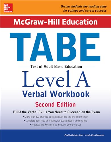 Stock image for McGraw-Hill Education TABE Level A Verbal Workbook, Second Edition for sale by Better World Books