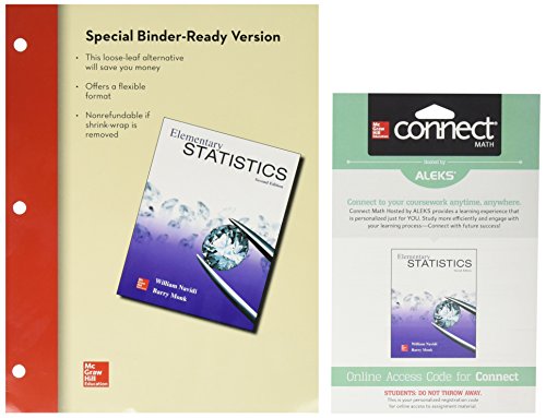 Stock image for Loose Leaf Elementary Statistics with Formula Card and Connect Math Hosted by ALEKS Access Card for sale by BombBooks