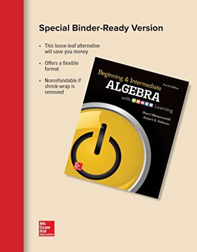 Imagen de archivo de Loose Leaf Beginning & Intermediate Algebra with POWER Learning, 4e a la venta por HPB-Red