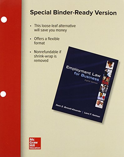 Imagen de archivo de Loose-leaf for Employment Law for Business a la venta por BombBooks