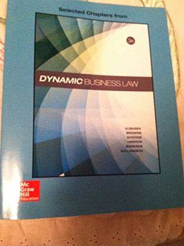 Beispielbild fr Selected Chapters from Dynamic Business Law zum Verkauf von POQUETTE'S BOOKS