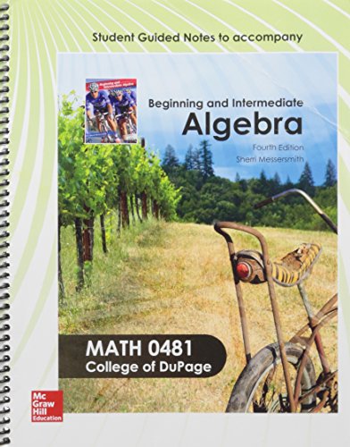 Stock image for Notes For Beginning and Intermediate Algebra-Mc Graw Hill for sale by HPB-Ruby