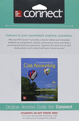 Beispielbild fr Connect 1-Semester Access Card for Fundamentals of Cost Accounting zum Verkauf von Facetextbooks