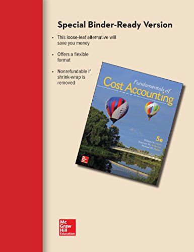 Imagen de archivo de Loose-Leaf for Fundamentals of Cost Accounting a la venta por Better World Books