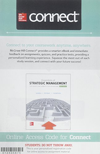 Imagen de archivo de Connect 1-Semester Access Card for Essentials of Strategic Management a la venta por SecondSale