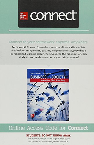 Beispielbild fr Connect Access Card for Business and Society zum Verkauf von BookHolders