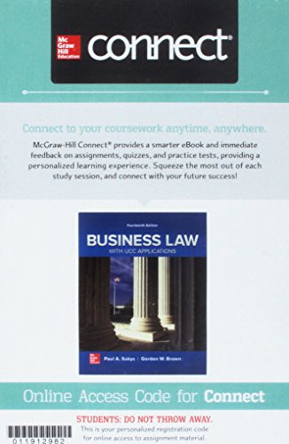 Imagen de archivo de Connect Access Card for Business Law with UCC Applications a la venta por Textbooks_Source