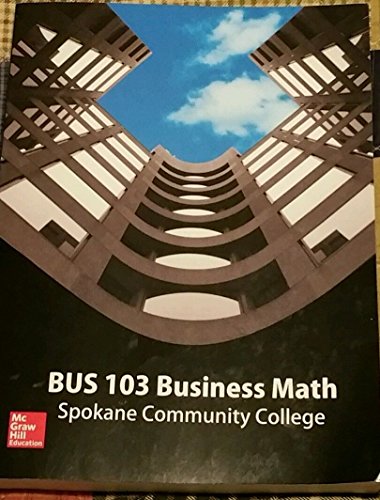 9781259762109: BUS 103 Business Math ISBN 9781259762109