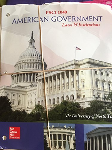 Stock image for American Government: Laws & Institutions PSCI 1040 for sale by HPB-Red