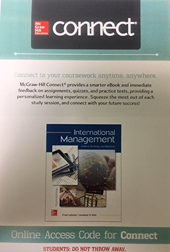 Imagen de archivo de Connect Access Code for International Management 10th Ed a la venta por Textbooks_Source