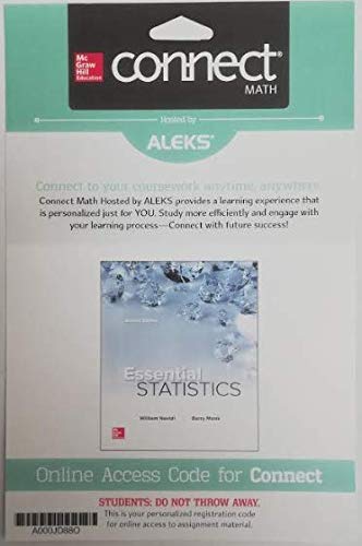 Beispielbild fr CONNECT MATH HOSTED BY ALEKS ACCESS CARD 52 WEEKS FOR ESSENTIAL STATISTICS 2ND EDITION zum Verkauf von BooksRun