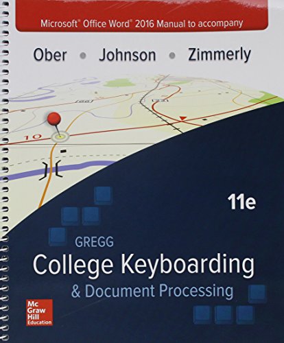 Stock image for Microsoft Office Word 2016 Manual for Gregg College Keyboarding & Document Processing (GDP) for sale by SecondSale