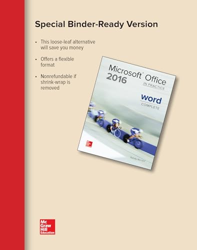 Imagen de archivo de Looseleaf for Microsoft Office Word 2016 Complete: In Practice a la venta por HPB-Red