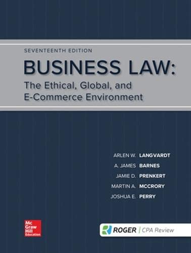 9781259917110: Business Law: The Ethical, Global, and E-Commerce Environment (IRWIN BUSINESS LAW)