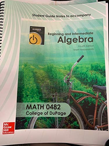 Stock image for Beginning and Intermediate Algebra Fourth Edition, Student Guide Notes for sale by HPB-Red