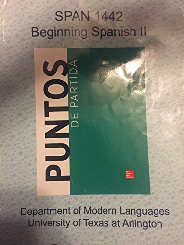 Imagen de archivo de Puntos De Partida (SPAN 1442 Beginning Spanish II) a la venta por HPB-Red