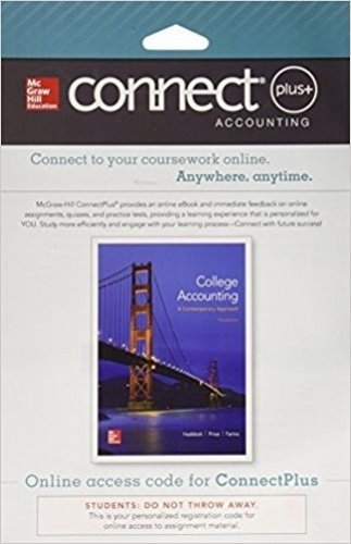 Beispielbild fr Connect Access Card for College Accounting zum Verkauf von Better World Books: West