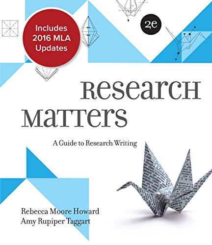 Beispielbild fr Research Matters MLA 2016 Update zum Verkauf von BooksRun
