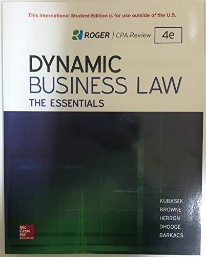 Stock image for Dynamic Business Law: The Essential 4th Edition for sale by Goodwill Industries of VSB
