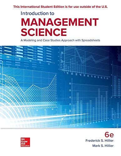 9781260091854: ISE Introduction to Management Science: A Modeling and Case Studies Approach with Spreadsheets (SIN COLECCION)