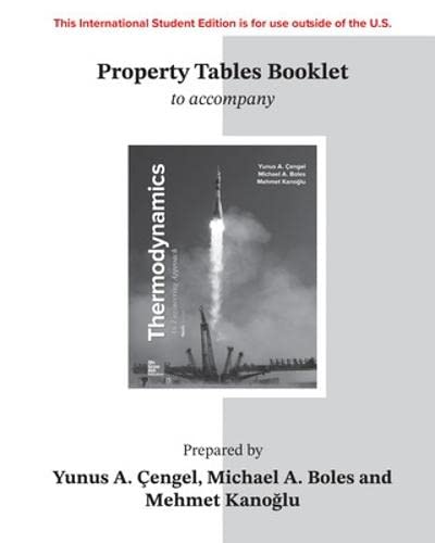 9781260098358: ISE Property Tables Booklet for Thermodynamics: An Engineering Approach