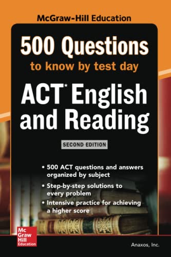 Imagen de archivo de 500 ACT English and Reading Questions to Know by Test Day, Second Edition (Mcgraw Hill's 500 Questions to Know by Test Day) a la venta por PlumCircle