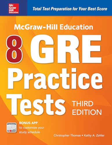 Beispielbild fr McGraw-Hill Education 8 GRE Practice Tests, Third Edition zum Verkauf von Better World Books