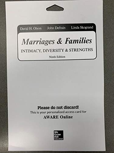 Imagen de archivo de AWARE Online Code for Marriages and Families Intimacy, Diversity, and Strengths a la venta por BooksRun