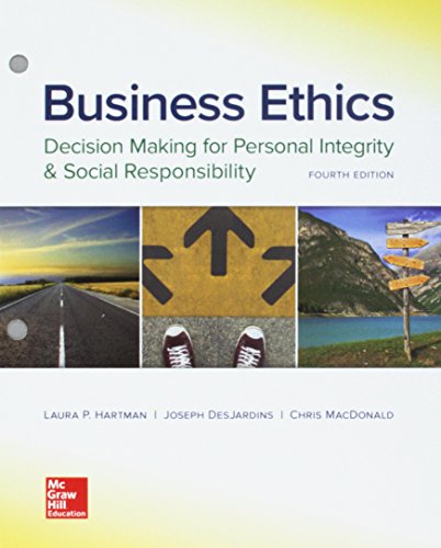 Imagen de archivo de Loose-Leaf for Business Ethics: Decision Making for Personal Integrity & Social Responsibility a la venta por BooksRun